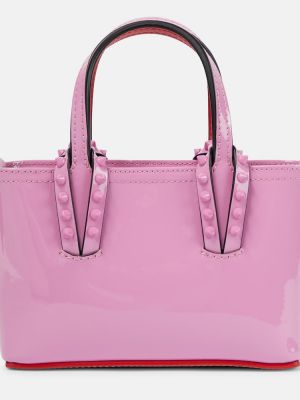 Δερμάτινη τσάντα shopper από λουστρίνι Christian Louboutin ροζ