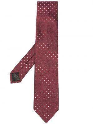 Žakárová hodvábna kravata Brioni červená
