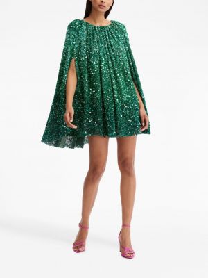 Mini šaty s flitry Oscar De La Renta zelené
