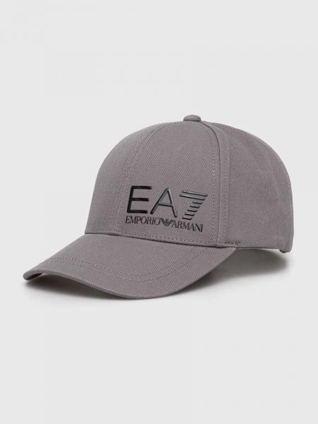 Бавовняна кепка з аплікацією Ea7 Emporio Armani сіра