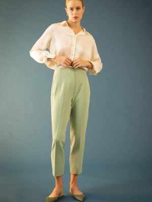 Pantaloni chino cu talie înaltă slim fit Defacto gri