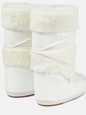 Cizme de zăpadă cu blană Moon Boot alb