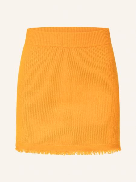 Dzianinowa mini spódniczka z kaszmiru Lisa Yang pomarańczowa