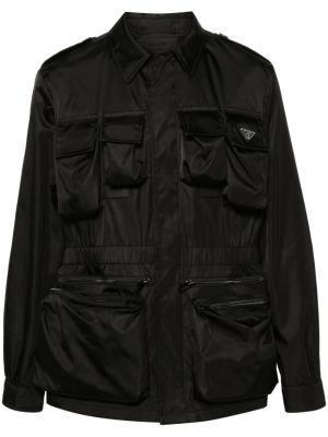 Najlonska jakna Prada crna