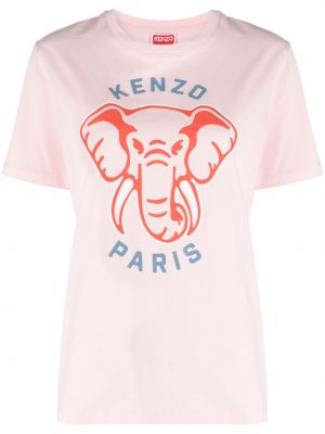 T-shirt con stampa Kenzo rosa