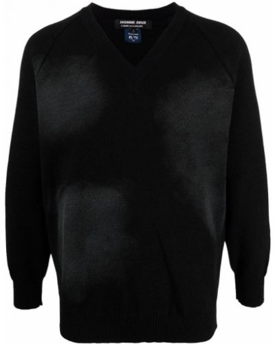 Jersey con escote v de tela jersey Comme Des Garçons Homme Deux negro