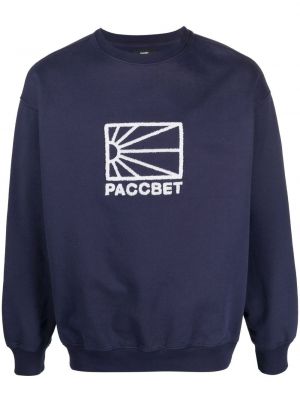 Sweatshirt mit stickerei aus baumwoll Paccbet blau