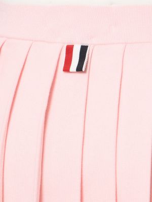 Minigonna di cotone in maglia Thom Browne rosa