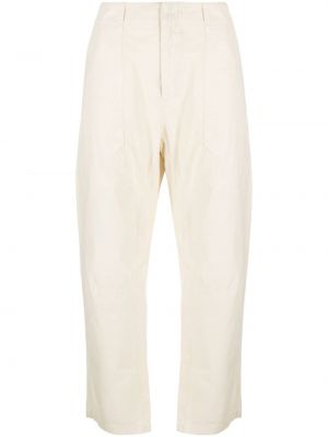 Bavlněné kalhoty s páskem s kapsami Rag & Bone - bílá