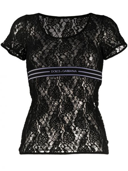 Camiseta de encaje Dolce & Gabbana negro