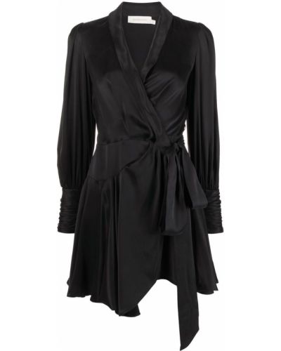 Копринена коктейлна рокля черно Zimmermann
