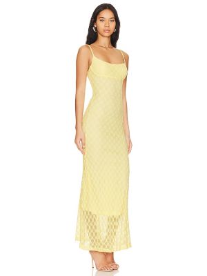 Vestido midi Bardot amarillo