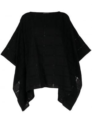 Czarny ponczo bawełniany Eileen Fisher