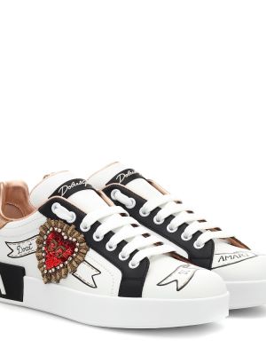 Шкіряні кросівки Dolce & Gabbana, білі
