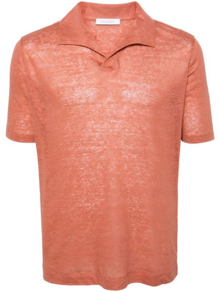 Ленена поло тениска Cruciani оранжево