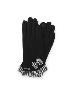 Rękawiczki z kokardką w pepitkę Wittchen czarne