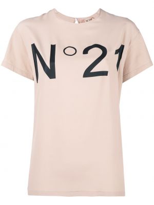 Camiseta con estampado Nº21 rosa