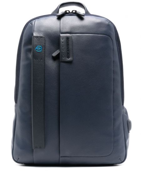 Leder rucksack Piquadro blau