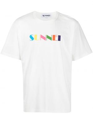Pamučna majica s printom Sunnei bijela