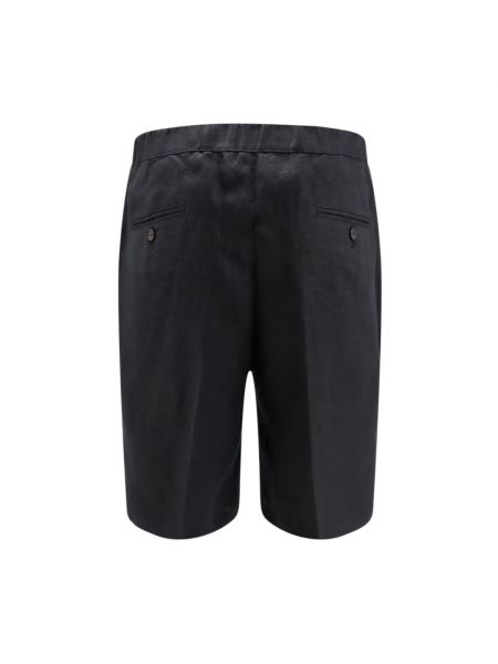 Pantalones cortos de lino con cremallera Hevo negro