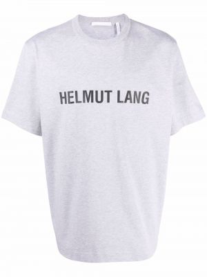 Меланж тениска с принт Helmut Lang сиво