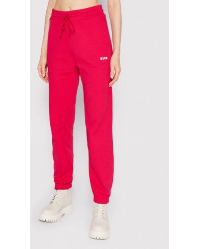 Bavlněné sportovní kalhoty Msgm - růžová
