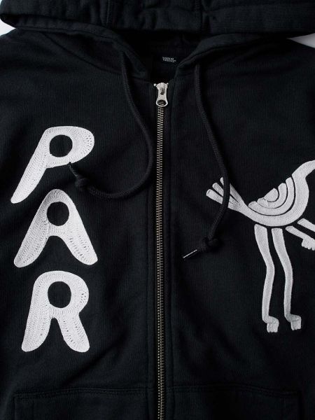 Pamučna hoodie s kapuljačom s patentnim zatvaračem s printom By Parra crna