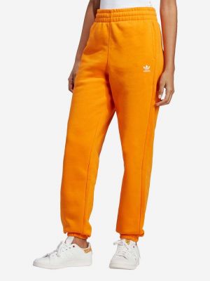 Pantaloni sport din bumbac Adidas Originals portocaliu