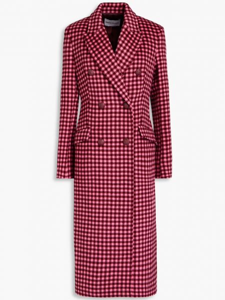 Розовое клетчатое шерстяное пальто Rebecca Vallance
