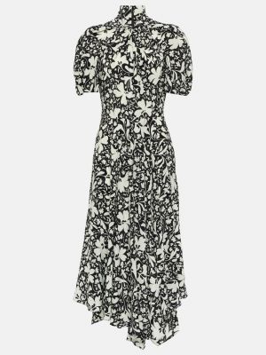 Шелковое платье миди в цветочек с принтом Stella Mccartney