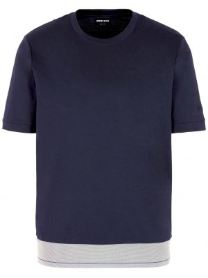 T-shirt en coton avec manches courtes Giorgio Armani bleu
