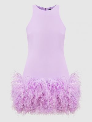 Сукня міні з пір'ям David Koma фіолетова