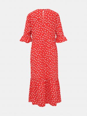 Květinové midi šaty Miss Selfridge červené