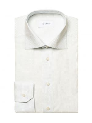 Приталенная рубашка в горошек Eton синяя