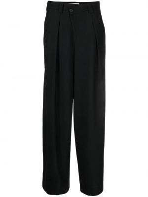 Pantaloni cu croială lejeră plisate Closed negru