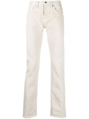 Slim fit madala vöökohaga kitsa lõikega teksapüksid Tom Ford valge