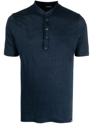 Ľanová košeľa Lardini modrá
