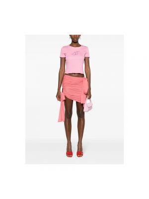 Mini falda asimétrica plisada Blumarine rosa