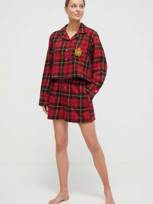 Памучна пижама Polo Ralph Lauren червено