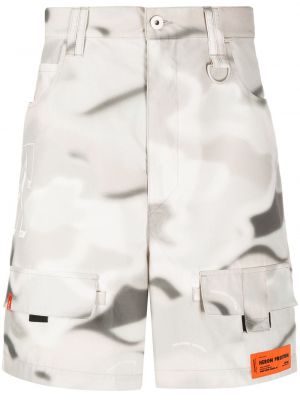 Pantalones cortos cargo con estampado con estampado abstracto Heron Preston blanco