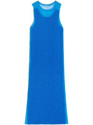 Průsvitné dlouhé šaty Jil Sander modré