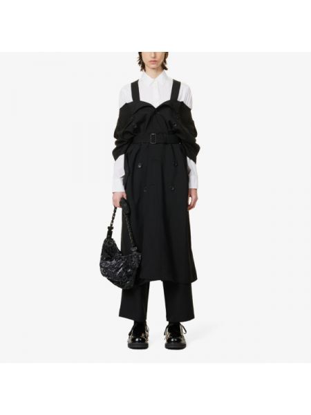 Шерстяное пальто Junya Watanabe черное