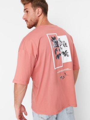 Polo majica s potiskom Trendyol roza