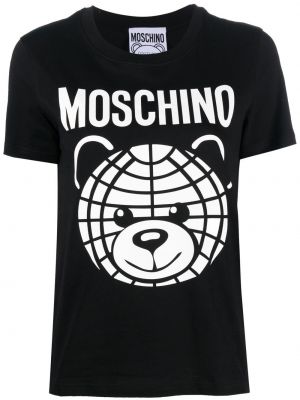 T-shirt con stampa Moschino nero