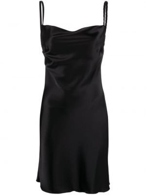 Saténové šaty Nanushka černé