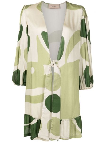 Košeľové šaty s potlačou s abstraktným vzorom Adriana Degreas zelená