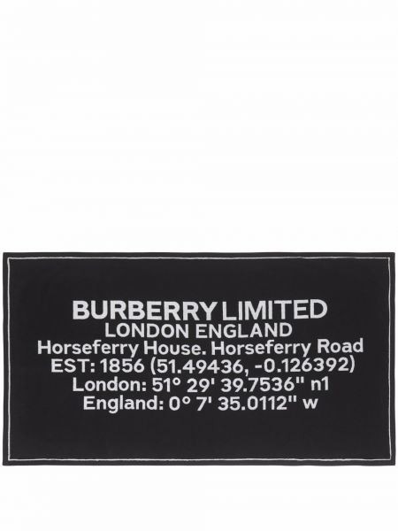 Βαμβακερό μπουρνούζι με σχέδιο ζακάρ Burberry μαύρο