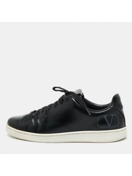 Sneakersy skórzane Valentino Vintage czarne