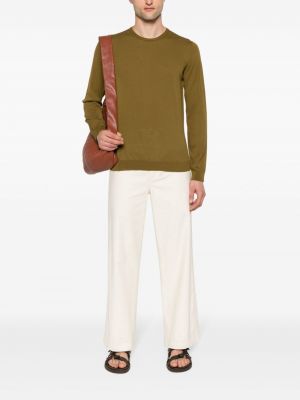 Pullover aus baumwoll mit rundem ausschnitt Roberto Collina grün