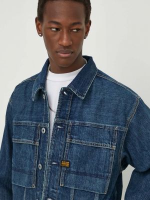 Джинсова куртка у зірочку G-star Raw синя